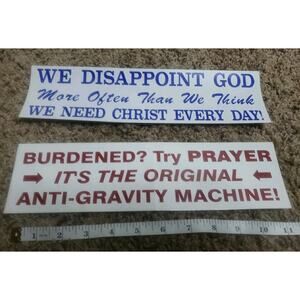 Vintage Christian Bumper Sticker Decal God Jesus Religious Y2K